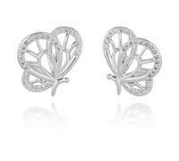 Equilibrium Filigree Silver Plated Flutterby Butterfly Stud Earrings