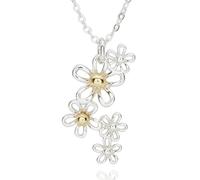 equilibrium Filigree Two Tone Silver and Gold Plated Daisies Necklace