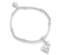 equilibrium Floral Sentiment Silver Plated Bracelet with Heart Charm, One in a Million Sentiment, Gift Boxed