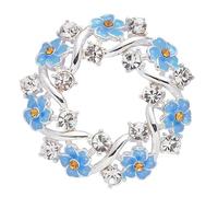 equilibrium Forget Me Not Elegant Silver Plated Circle Brooch