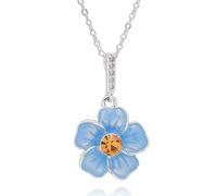 equilibrium Forget Me Not Elegant Silver Plated Dainty Necklace