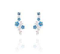 Equilibrium Forget Me Not Silver Plated Posy Earrings l 354496