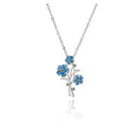 equilibrium Forget Me Not Silver Plated Posy Necklace l 354495