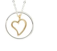 equilibrium Friend in a Million Two Tone Heart Pendant Necklace, Friendship Gift