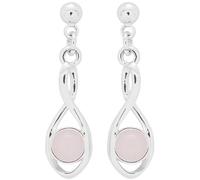 equilibrium Gemstone Silver Plated Earrings Rose Quartz | Silver plated gemstone earrings with soft rose quartz