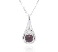 equilibrium Gemstone Silver Plated Suspended Necklaces - Elegant Amethyst, Rose Quartz & Lapis Lazuli Designs