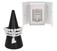 Equilibrium Gift Set of 3 Silver Plated Rings with Chic Hearts