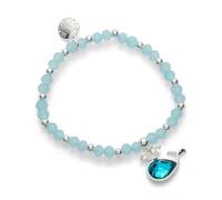 equilibrium Girls Silver Plated Cute Whale Blue Beads Bracelet