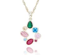 equilibrium Glam Rox Contemporary Colourful Gold Plated Necklace