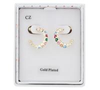 Equilibrium Glam Rox Elegant Gold Plated Hoop Earrings (Height: 1.8 x Width: 0.4 x Depth: 0.4 in cm)