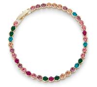 equilibrium Glam Rox Gold Plated Tennis Bracelet Multicolour Crystal Design (Height: 0.5 x Width: 0.5 x Depth: 0.3 in cm)