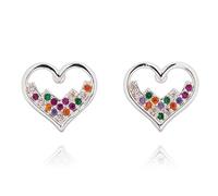 Equilibrium Glam Rox Pretty Heart Silver Plated Earrings