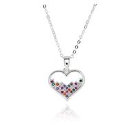 Equilibrium Glam Rox Pretty Heart Silver Plated Necklace l 354245
