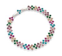equilibrium Glam Rox Silver Gold Plated Collection Mixed Metal Statement Bracelets Colourful Crystal Fashion Jewellery Gift Women (Silver Plated Oppulence: H 0.7 cm × W 0.9 cm × D 0.3 cm)