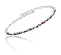 equilibrium Glam Rox Silver Plated Flexi Bangle Contemporary Jewellery (Height: 0.2 x Width: 0.2 x Depth: 0.2 in cm)