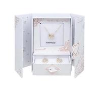 Equilibrium Gold Plated Necklace & Earrings Gift Set - Diamante Heart