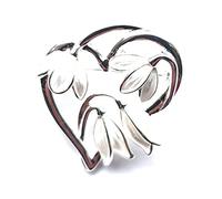 Equilibrium Graceful Snowdrop Silver Plated Brooch