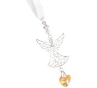 Equilibrium Guardian Angel Car Charm, Crystal Decorative Hanging Ornament with Heart, Height: 7 x Width: 3 x Depth: 1 cm, Gift Box Included