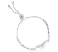 equilibrium Guardian Angel Sparkle Wings Silver Plated Friendship Bracelet (Height: 0.6 x Width: 3 x Depth: 0.3 in cm)