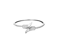 equilibrium Guardian Angel Wings Crystal Set Stone Set Open Ended Bangle