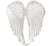 Equilibrium Guardian Angel Wings Silver Plated Brooch - Elegant Crystal-Encrusted Wing Design
