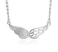 Equilibrium Guardian Angel Wings Silver Plated Necklace