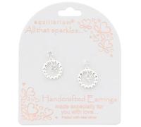 Equilibrium Heart Collection Silver Plated Earrings Elegant Sparkle Jewellery Gift For Her (Circle Of Hearts: H 1.6 cm × W 1.1 cm × D 0.2 cm)