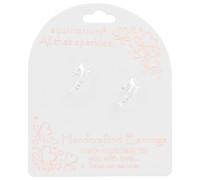 Equilibrium Heart Collection Silver Plated Earrings Elegant Sparkle Jewellery Gift For Her (Pretty Heart: H 1.3 cm × W 0.5 cm × D 0.3 cm)