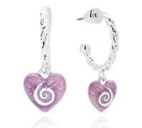Equilibrium Iced Gem Silver Plated Earrings Collection - Modern Swirl Chic Squares Planet Heart Lightweight Enamel Crystal Gift Jewellery (Swirl Heart: H 1 cm × W 1 cm × D 0.3 cm)