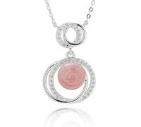 equilibrium Iced Gem Silver Plated Necklace Collection (Glam Circles: H 2.5 cm × W 1.7 cm × D 0.4 cm)