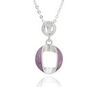 equilibrium Iced Gem Silver Plated Necklace Collection (Twist Circle: H 2.2 cm × W 1.2 cm × D 0.3 cm)