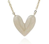 equilibrium Iced Gems Collection Gold Plated Necklace, Marbled Enamel Heart Pendant, Timeless Charm Jewellery Gift