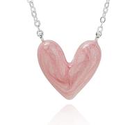 equilibrium Iced Gems Collection Pink Heart Pendant Necklace, Silver Plated, Gift Boxed Jewellery