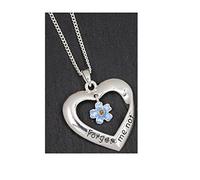 equilibrium Jewellery Silver Plated Forget Me Not Heart Necklace Gift Boxed