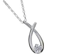equilibrium Kiss Silver Plated Necklace Collection - Contemporary, Pave, Two Tone & Heart Designs