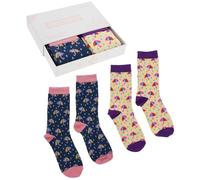 equilibrium Ladies Bamboo Socks Gift Box Rainy Day - Luxury Soft Breathable Sock Set with Umbrella Pattern - Ideal Women’s Gift