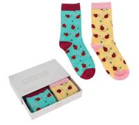 equilibrium Ladies Bamboo Socks Ladybird Two Pair Gift Box Set