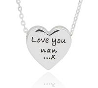 equilibrium Love You Nan Heart Silver Plated Necklace, Gift Boxed Message Jewellery