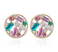 Equilibrium Luxe Tag Gold Plated Earrings Collection - Chic Sparkle, Textured & Lattice Designs (Chic Sparkle Earrings)