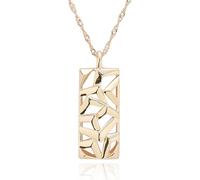 equilibrium Luxe Tag Gold Plated Necklace Collection - Chic Sparkle, Graduated Oval, Lattice & Textured Designs (Lattice Necklace)