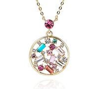 equilibrium Luxe Tag Gold Plated Necklace Collection - Chic Sparkle, Graduated Oval, Lattice & Textured Designs (Chic Sparkle Necklace)