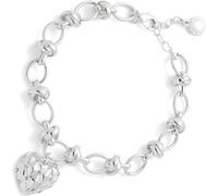 equilibrium Luxe Tag Silver Plated Bracelet Collection - Quilted Heart, Triple Tone & Sparkle Designs (Quilted Effect Bracelet)