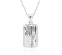 equilibrium Luxe Tag Silver Plated Necklace Collection - Midnight Star, Quilted Heart & Sparkle Stripe Designs (Sparkle Stripe Necklace)