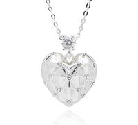 equilibrium Luxe Tag Silver Plated Necklace Collection - Midnight Star, Quilted Heart & Sparkle Stripe Designs (Quilted Effect Necklace)