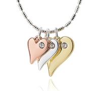 equilibrium Luxe Tag Three Tone Necklace Collection - Triple Heart & Modern Triple Design