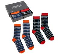 equilibrium Men’s Bamboo Socks Gift Box Landrover - Luxury Soft Bamboo Men’s Socks 4x4 Off-Road Land Rover Pattern Gift Set Comfortable Breathable Outdoor Motoring Socks