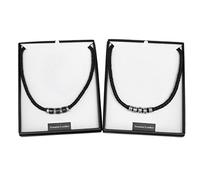 Equilibrium Men's Black Leather Necklace (7570) - Assorted