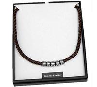 Equilibrium Men's Brown Leather Necklace Gift Boxed Random Design One Only