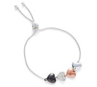 equilibrium Mixed Metal Four Hearts Friendship Bracelet - Adjustable Slider, Elegant Heart Design