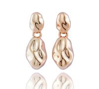 equilibrium Molten Metal Pebbles Duo Gold Plated Earrings